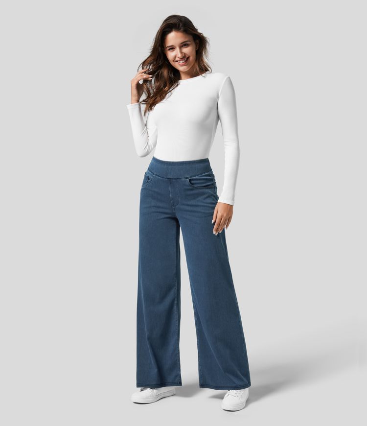 Lynn Comfortabele broek met stretch en hoge taille