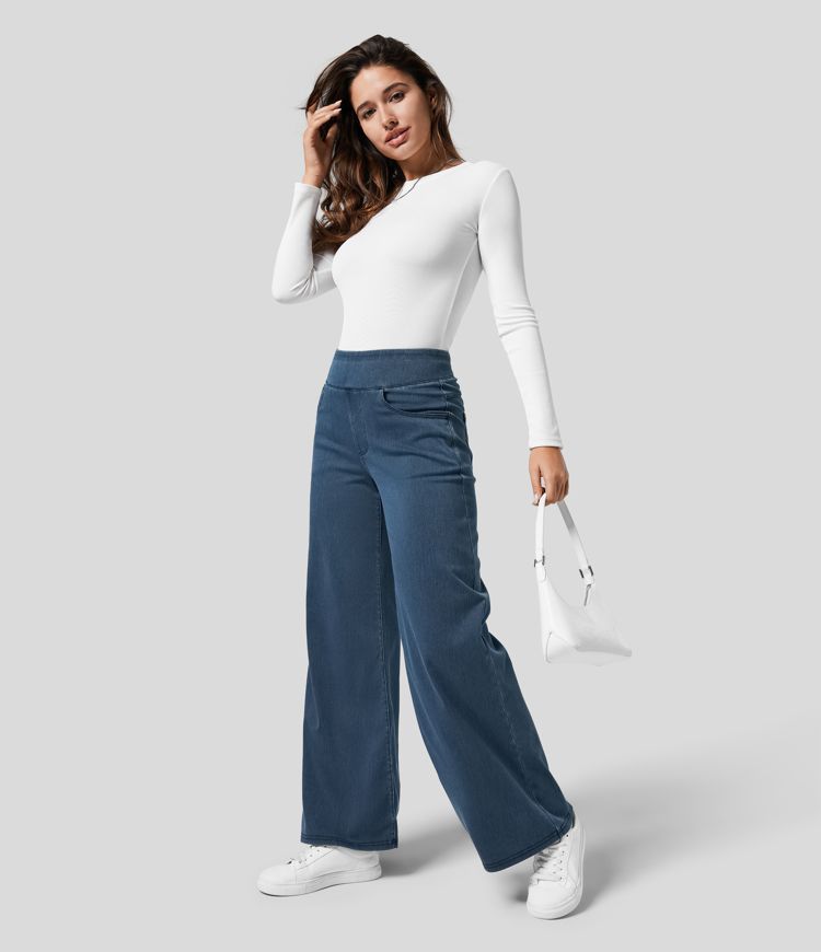 Lynn Comfortabele broek met stretch en hoge taille