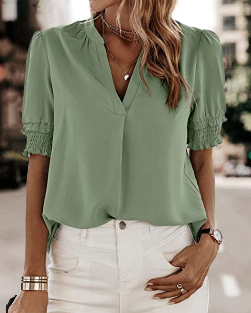 Elegante V-hals damesblouse – Anna