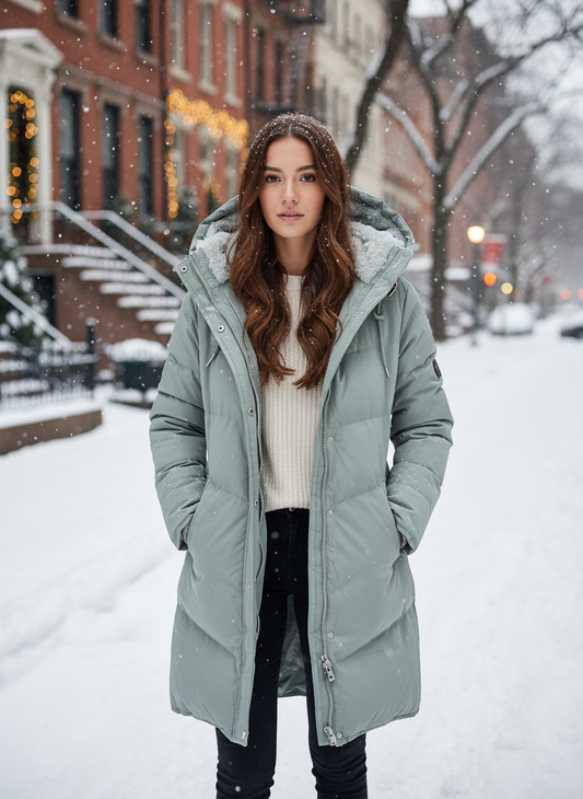 Waterafstotende gewatteerde dames winterjas