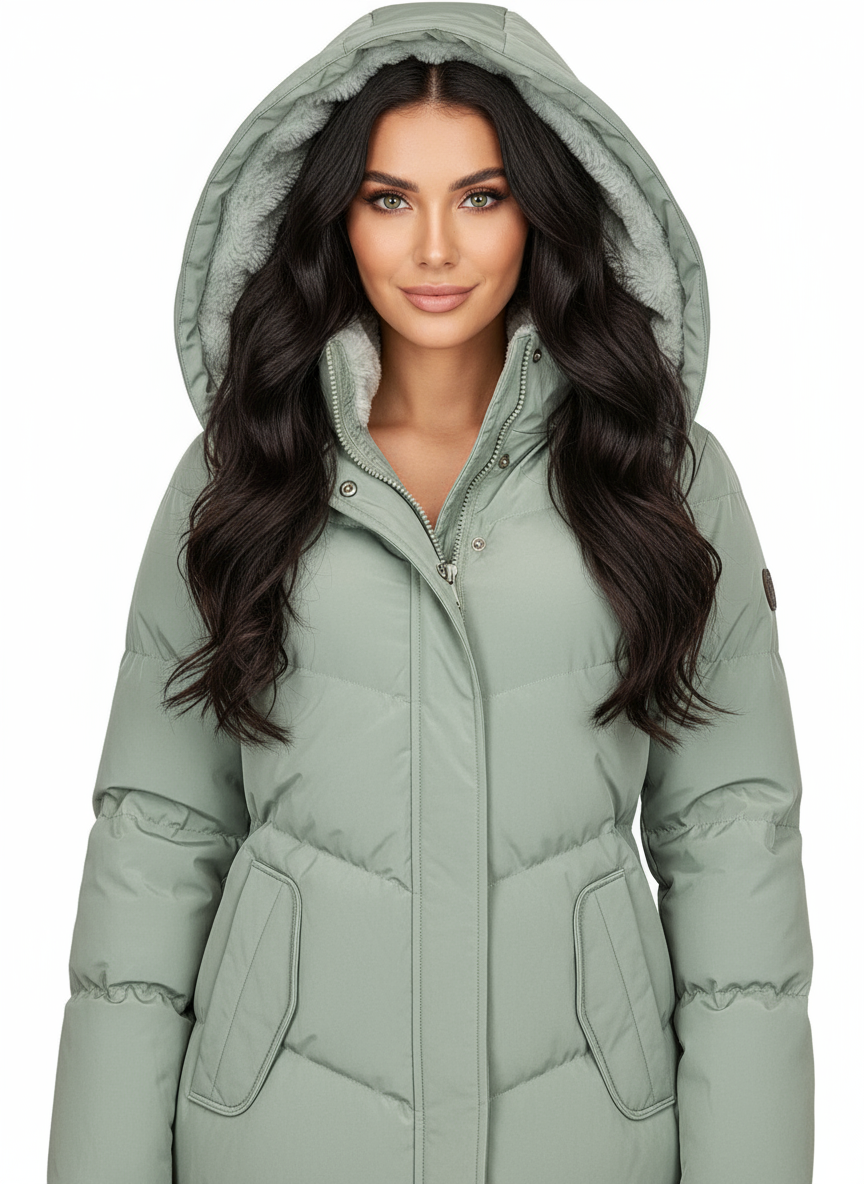 Waterafstotende gewatteerde dames winterjas