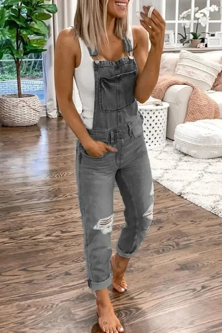 Dames Mouwloze Denim Jumpsuit – Bente