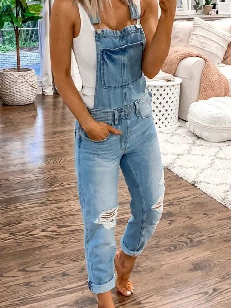 Dames Mouwloze Denim Jumpsuit – Bente