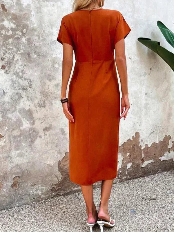 Bonnie | Elegante Cross-Over Midi Jurk