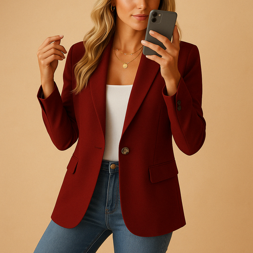 Getailleerde damesblazer met comfortabele, flatterende pasvorm | Mira