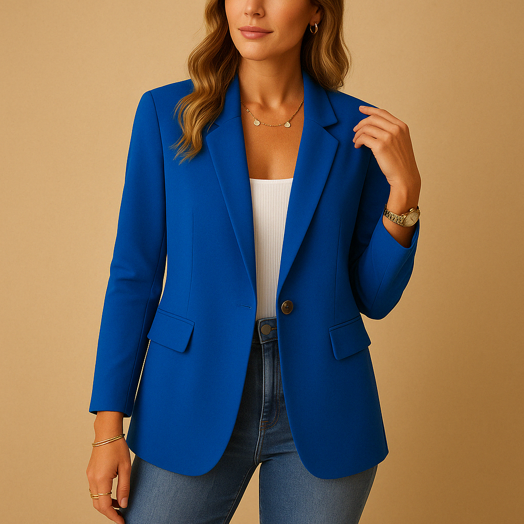 Getailleerde damesblazer met comfortabele, flatterende pasvorm | Mira
