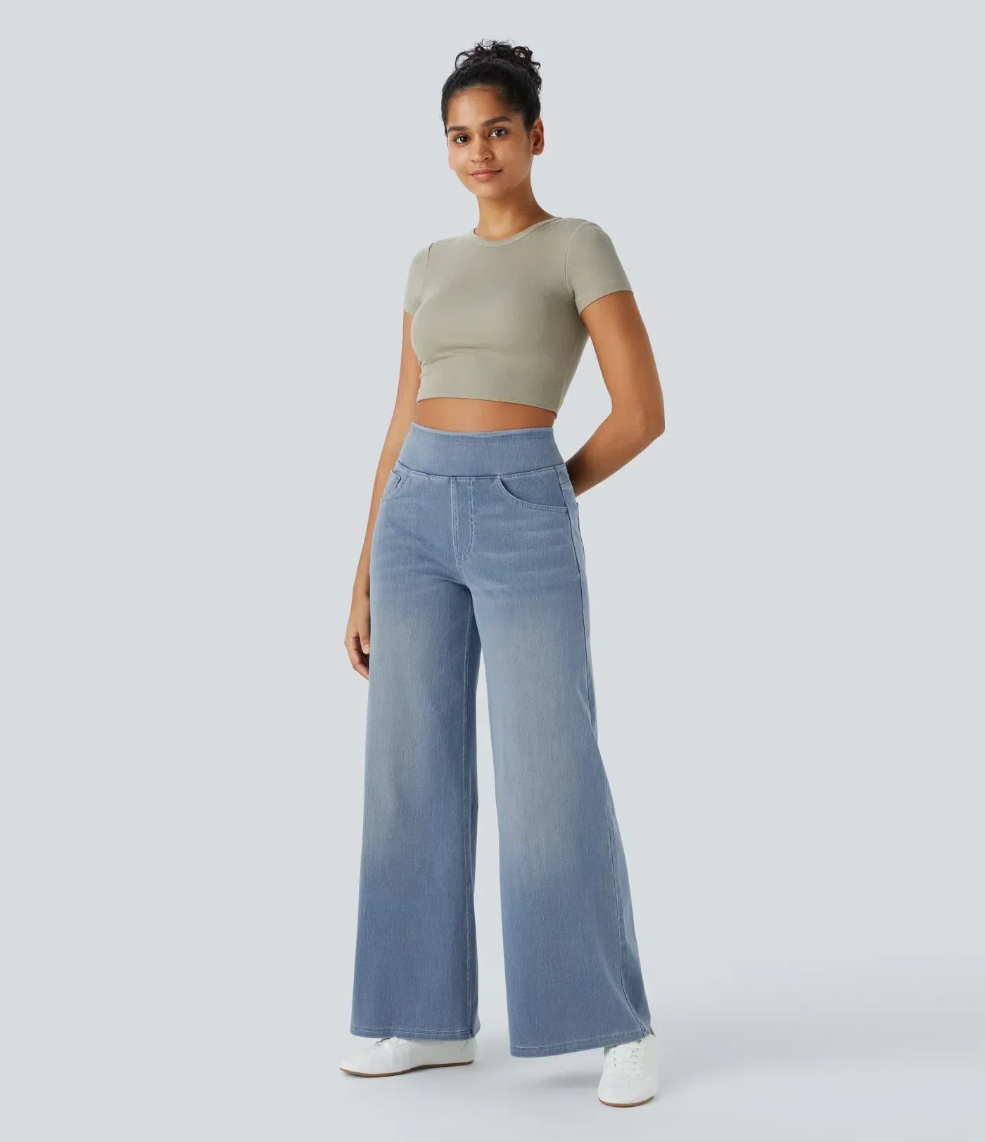 Lynn Comfortabele broek met stretch en hoge taille