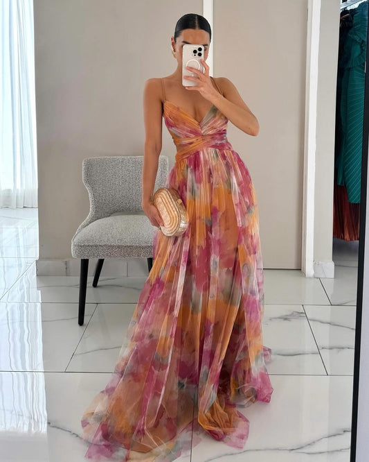 Zana Lange dames zomerjurk met bloemenprint