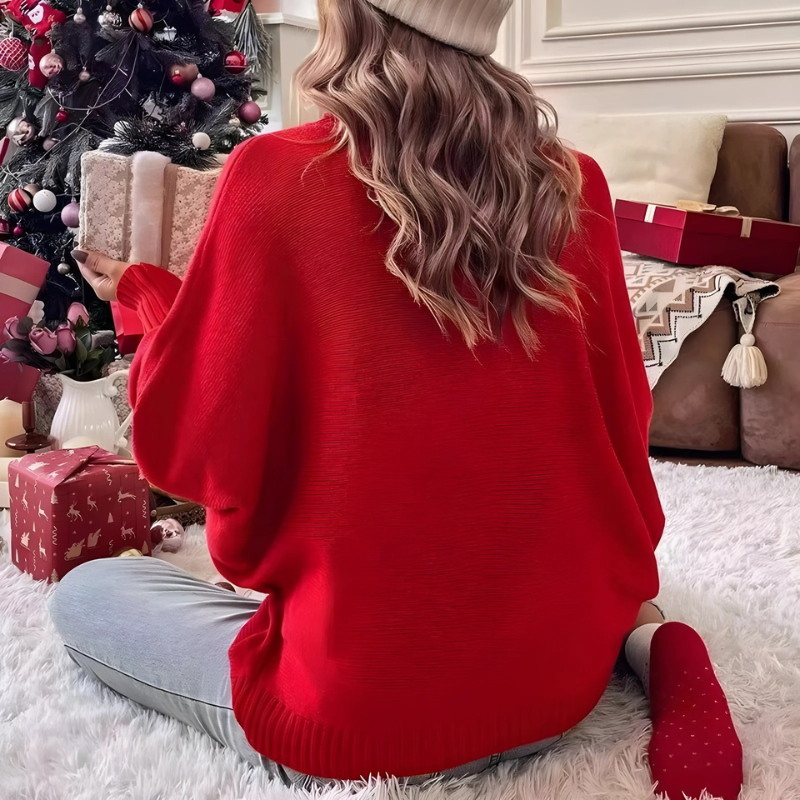 Modieuze Dames Coltrui met Love Print en lange mouwen