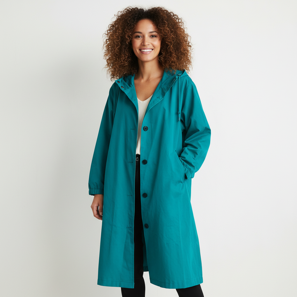 Waterafstotende lange dames trenchcoat