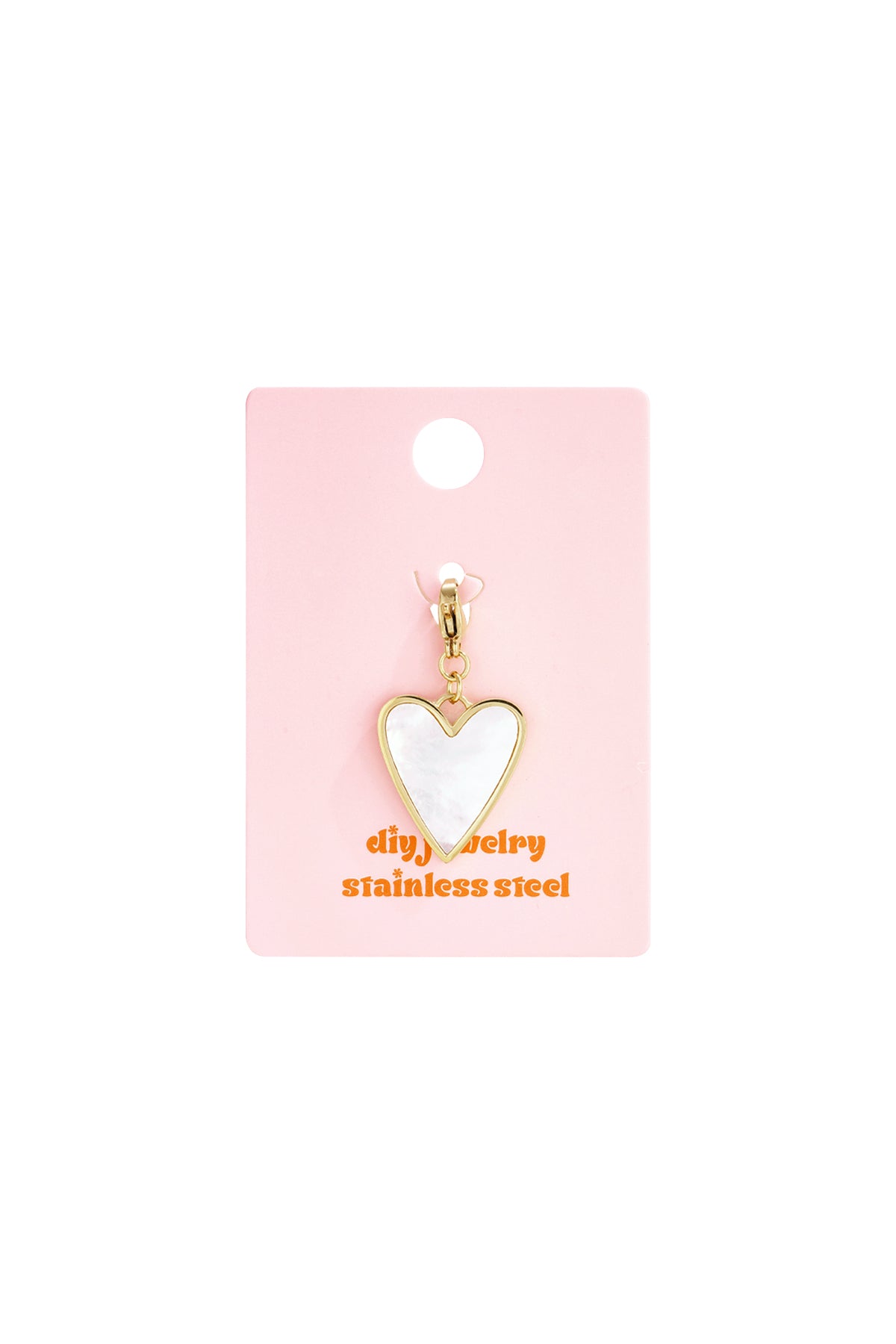 Sieraden bedel parelmoet hart DIY