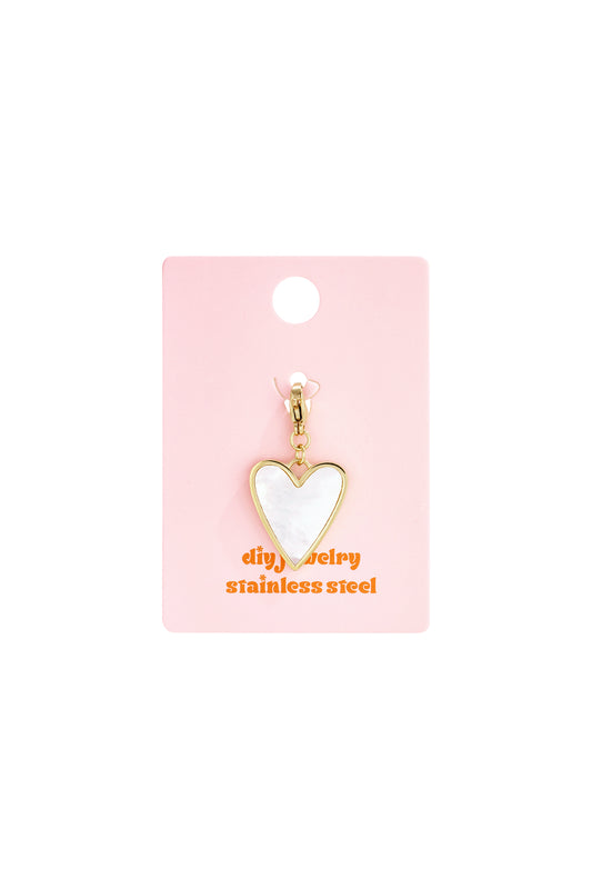 Sieraden bedel parelmoet hart DIY